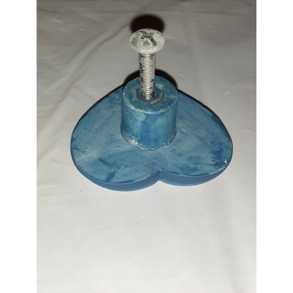 Retro New In Box - Set of 6 - Poly Drawer Pulls Blue Hearts - Art Deco Retro - Picture 4 of 4